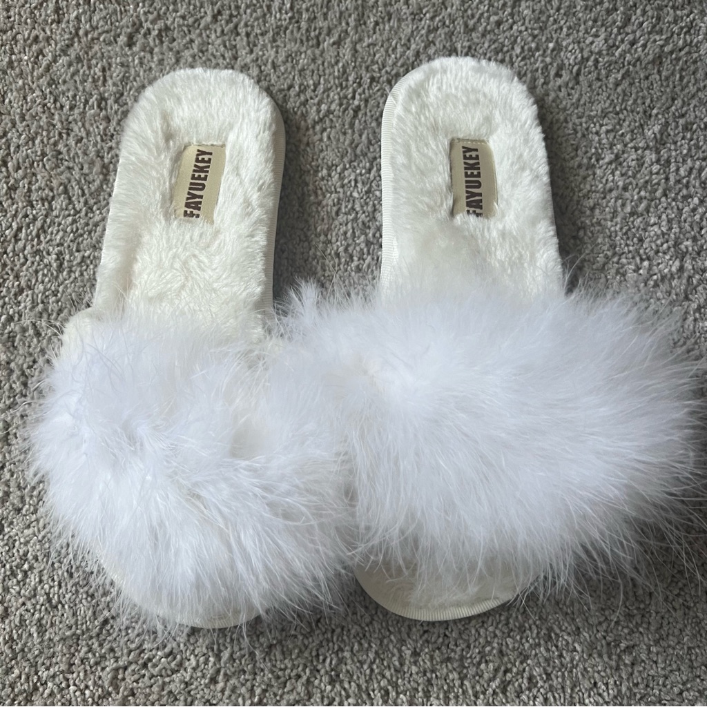 Feather Bridal Slippers